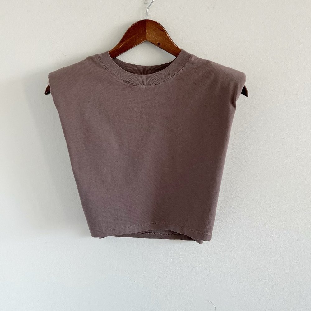 Aritzia Babaton Shoulder Pad Cropped Tank Top Xxs Gem